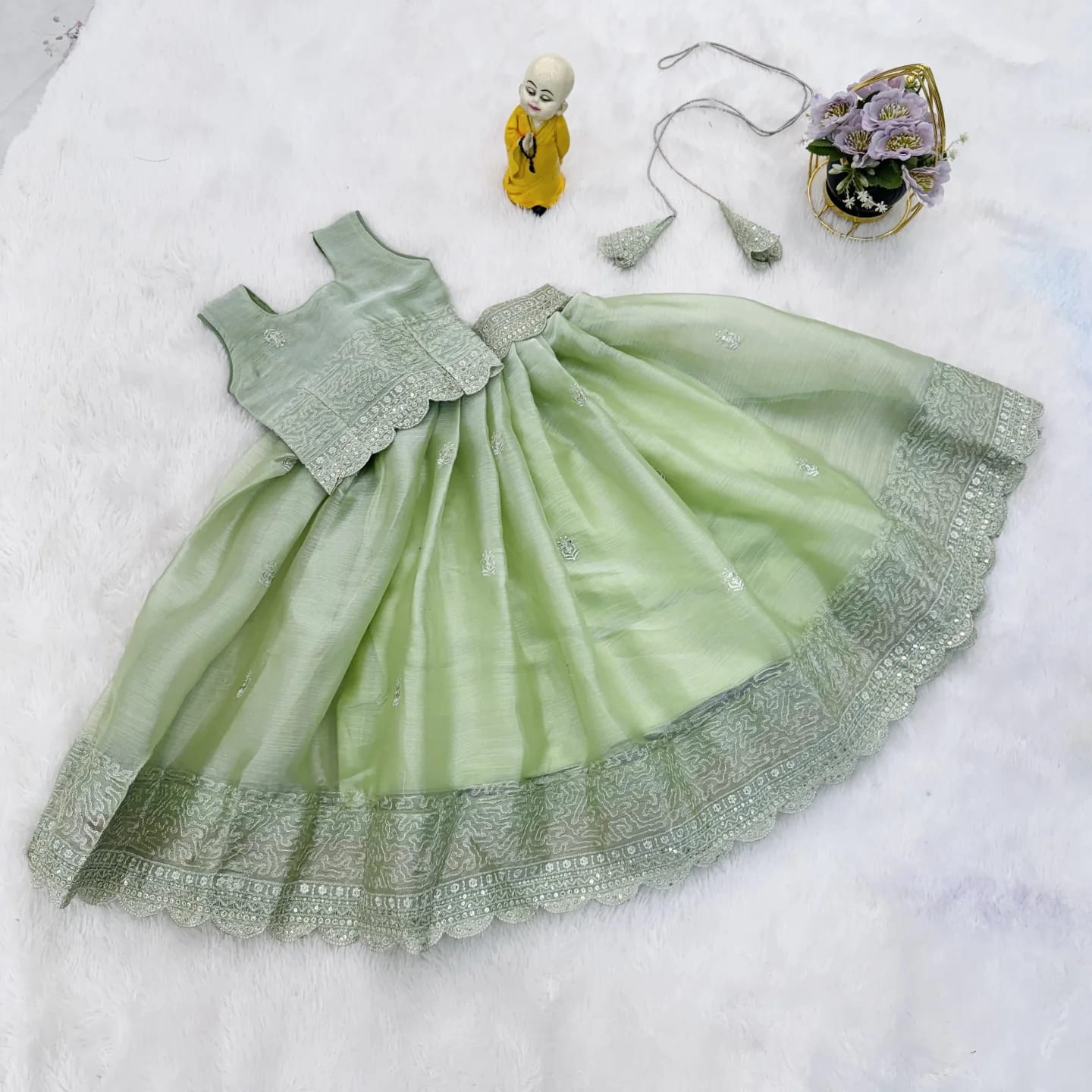 Exclusive Vichitra Silk Kids Gown