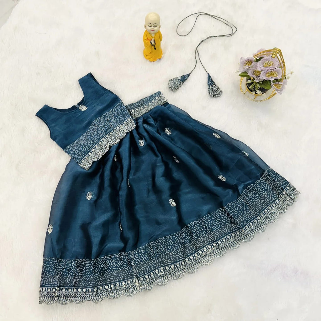 Exclusive Vichitra Silk Kids Gown