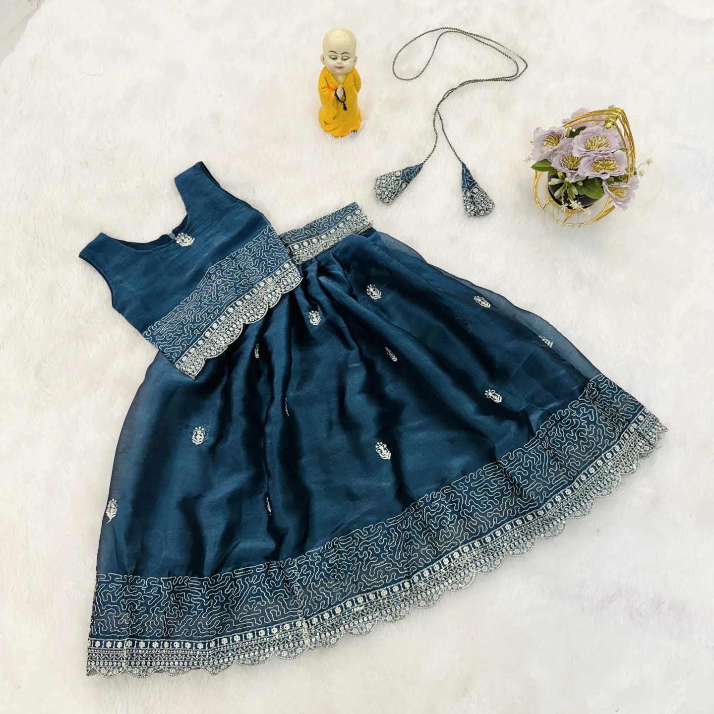 Exclusive Vichitra Silk Kids Gown