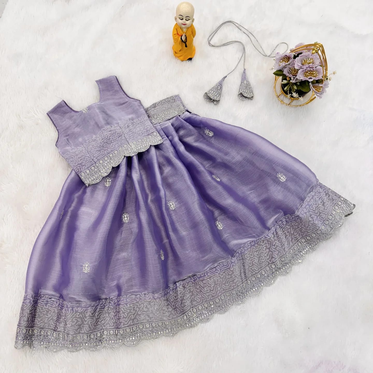 Exclusive Vichitra Silk Kids Gown