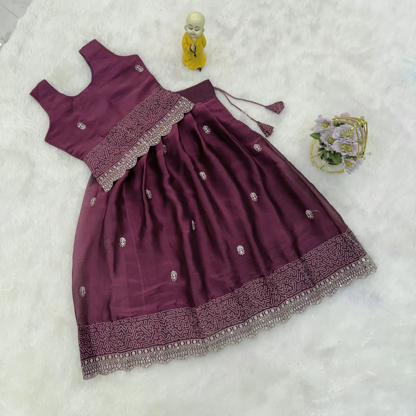 Exclusive Vichitra Silk Kids Gown