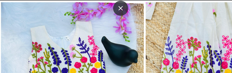 Innovative Flower Work Pure Kora Cotton Lehengha and Top for Kids