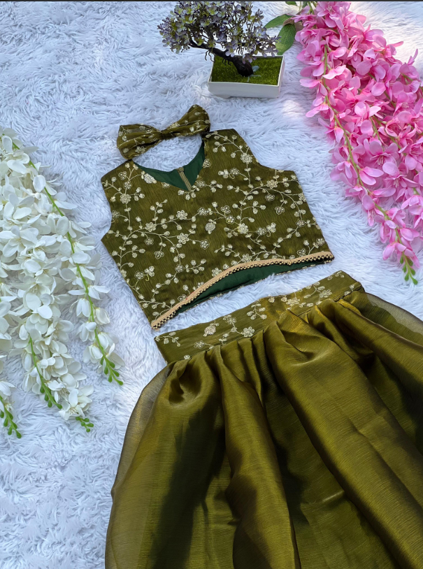 Premium Zimmy-Silk Beautiful Embroidery Lehengha and top