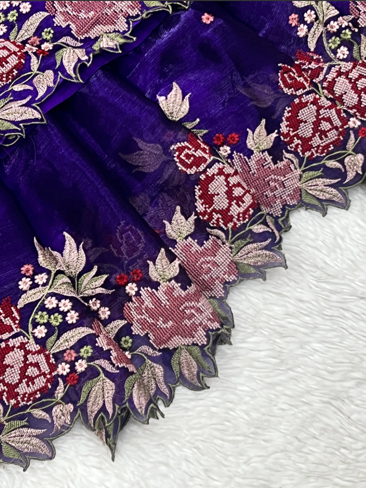 Innovative Jimmy-chu Beautiful Embroidery work Fabric Lahenga Choli