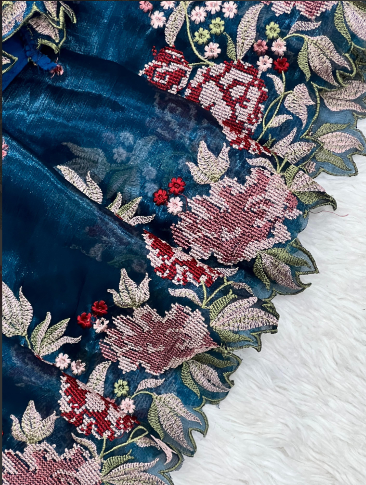 Innovative Jimmy-chu Beautiful Embroidery work Fabric Lahenga Choli