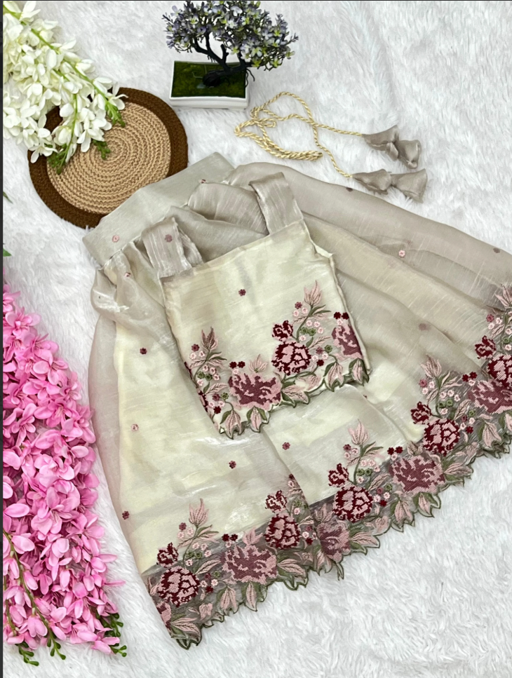 Innovative Jimmy-chu Beautiful Embroidery work Fabric Lahenga Choli