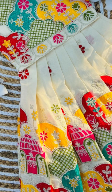 Glamorous Desirable Pure Cotton Silk Lehengha Choli for Kids